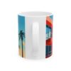 WAVES I SUNNY CALIFORNIA BEACH VACATION THEME STYLE MUG - 11oz (WHITE CERAMIC FINISH) | CHARGEIT2THAGAME | ELITE ST. – SEASON 1 COLLECTION | The Perfect Gift for California Beach Lovers - Image 2