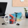 WAVES I SUNNY CALIFORNIA BEACH VACATION THEME STYLE MUG - 11oz (WHITE CERAMIC FINISH) | CHARGEIT2THAGAME | ELITE ST. – SEASON 1 COLLECTION | The Perfect Gift for California Beach Lovers - Image 6