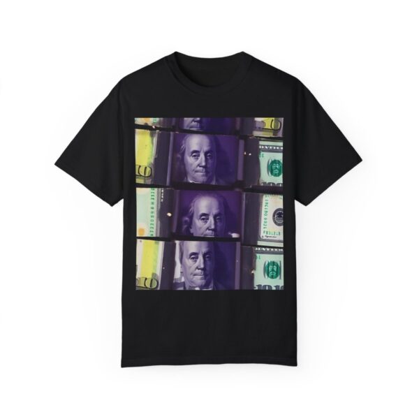 BEN | RETRO PURPLE POP $100 BILL THEME STYLE T-SHIRT | CHARGEIT2THAGAME | ELITE ST. – SEASON 1 COLLECTION | The Perfect Gift for Trendsetters & Money Enthusiasts