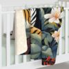 EXOTIC RAINFOREST WILD PACK SHERPA FLEECE BLANKET | JUNGLE WILDLIFE TIGER & FLOWERS THEME | CHARGEIT2THAGAME | ELITE ST. - SEASON 1 COLLECTION | The Perfect Gift for Nature Lovers and Comfort Seekers - Image 4