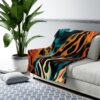 EXOTIC RAINFOREST WILD PACK SHERPA FLEECE BLANKET | JUNGLE WILDLIFE TIGER & FLOWERS THEME | CHARGEIT2THAGAME | ELITE ST. - SEASON 1 COLLECTION | The Perfect Gift for Nature Lovers and Comfort Seekers - Image 3