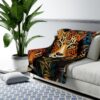 EXOTIC RAINFOREST WILD PACK SHERPA FLEECE BLANKET | JUNGLE WILDLIFE TIGER & FLOWERS THEME | CHARGEIT2THAGAME | ELITE ST. - SEASON 1 COLLECTION | The Perfect Gift for Nature Lovers and Comfort Seekers - Image 3