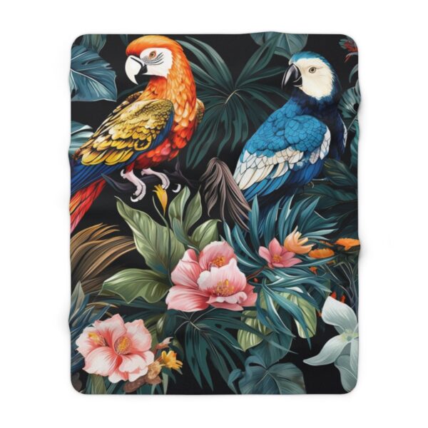 EXOTIC RAINFOREST WILD PACK SHERPA FLEECE BLANKET | JUNGLE WILDLIFE TIGER & FLOWERS THEME | CHARGEIT2THAGAME | ELITE ST. - SEASON 1 COLLECTION | The Perfect Gift for Nature Lovers and Comfort Seekers