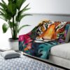 EXOTIC RAINFOREST WILD PACK SHERPA FLEECE BLANKET | JUNGLE WILDLIFE TIGER & FLOWERS THEME | CHARGEIT2THAGAME | ELITE ST. - SEASON 1 COLLECTION | The Perfect Gift for Nature Lovers and Comfort Seekers - Image 7