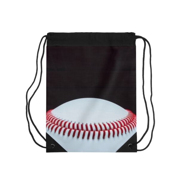 FLUORESCENT BASEBALL DRAWSTRING BAG | BLACK WITH WHITE BASEBALL DESIGN | CHARGEIT2THAGAME | ELITE ST. - SEASON 1 COLLECTION | The Perfect Bag for Quick Trips and Light Travels