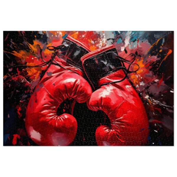 "KO" CLASSIC RENAISSANCE RED BOXING GLOVES JIGSAW PUZZLE | MIDNIGHT BLUE & BLACK BACKDROP | CHARGEIT2THAGAME | ELITE ST. - SEASON 1 COLLECTION | The Perfect Challenge for Puzzle Enthusiasts