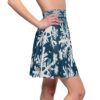 SNOWFLAKE NIGHT SKY SKATER SKIRT | WHITE SNOWFLAKE ON CHRISTMAS NIGHT BLUE BACKDROP | CHARGEIT2THAGAME | ELITE ST. - SEASON 1 COLLECTION | The Perfect Skirt for Festive Elegance - Image 7