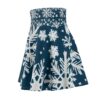 SNOWFLAKE NIGHT SKY SKATER SKIRT | WHITE SNOWFLAKE ON CHRISTMAS NIGHT BLUE BACKDROP | CHARGEIT2THAGAME | ELITE ST. - SEASON 1 COLLECTION | The Perfect Skirt for Festive Elegance - Image 3