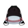 FLUORESCENT BASEBALL DRAWSTRING BAG | BLACK WITH WHITE BASEBALL DESIGN | CHARGEIT2THAGAME | ELITE ST. - SEASON 1 COLLECTION | The Perfect Bag for Quick Trips and Light Travels - Image 3