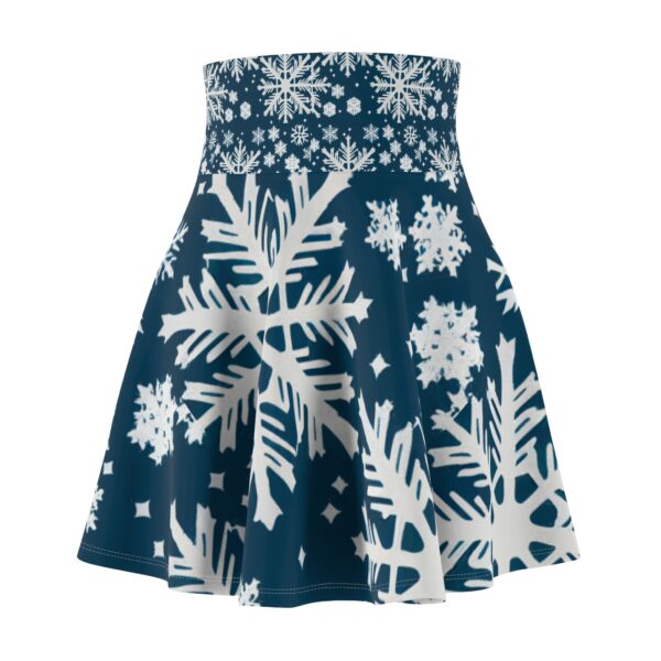 SNOWFLAKE NIGHT SKY SKATER SKIRT | WHITE SNOWFLAKE ON CHRISTMAS NIGHT BLUE BACKDROP | CHARGEIT2THAGAME | ELITE ST. - SEASON 1 COLLECTION | The Perfect Skirt for Festive Elegance