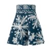 SNOWFLAKE NIGHT SKY SKATER SKIRT | WHITE SNOWFLAKE ON CHRISTMAS NIGHT BLUE BACKDROP | CHARGEIT2THAGAME | ELITE ST. - SEASON 1 COLLECTION | The Perfect Skirt for Festive Elegance - Image 2